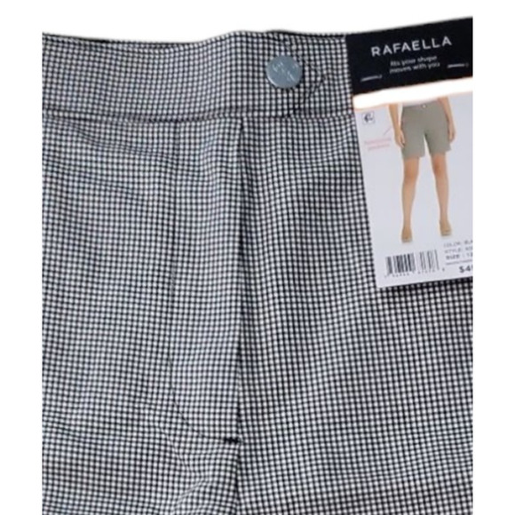 Rafaella Womens 7" Inseam Comfort Fit Stretch Short Black/White Size 16 - Picture 5 of 8